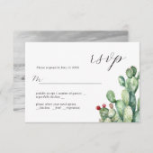 Cactus Wedding Design RSVP Card (Vorne/Hinten)