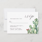 Cactus Wedding Design RSVP Card Karte (Vorderseite)