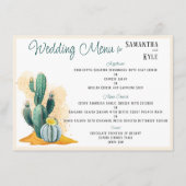 Cactus Wedding Flat Menu Menükarte (Vorderseite)