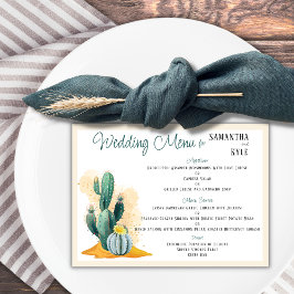 Cactus Wedding Flat Menu Menükarte