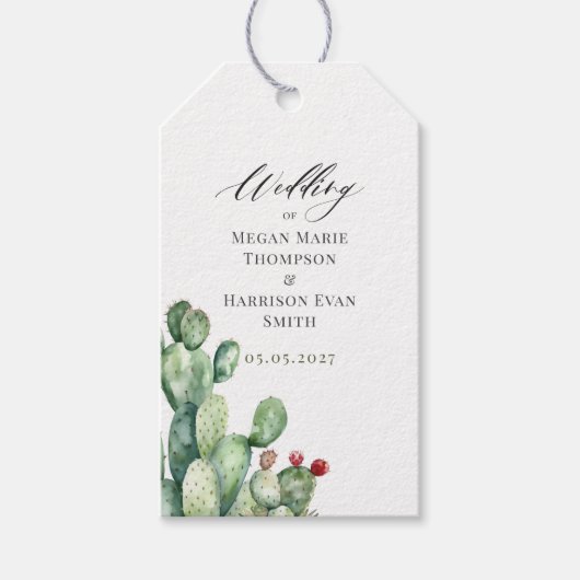 Cactus Wedding Gift Tags Geschenkanhänger (Vorderseite)