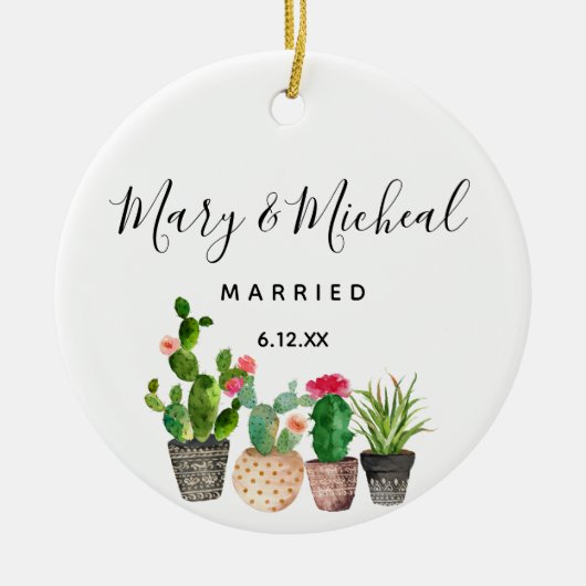 Cactus Wedding Ornament Gift (Vorne)