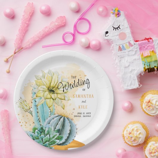 Cactus Wedding Pappteller (Party)