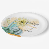 Cactus Wedding Pappteller (Schrägansicht)