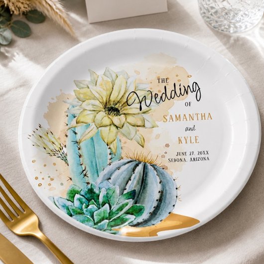 Cactus Wedding Pappteller