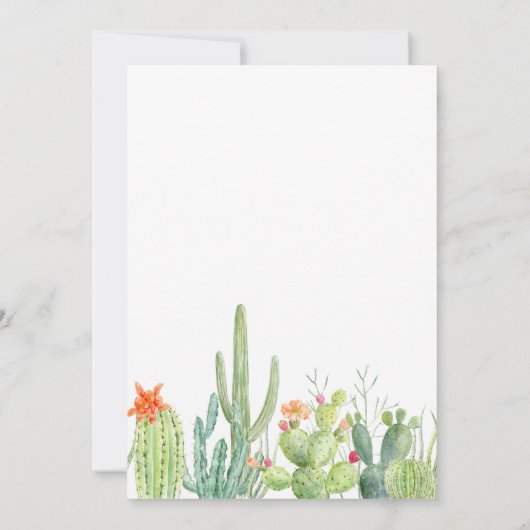 Cactus Wedding Probe Dinner Einladung (Rückseite)