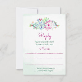 Cactus Wedding Reply Cards RSVP Karte