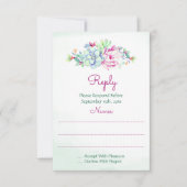 Cactus Wedding Reply Cards RSVP Karte (Vorderseite)