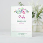 Cactus Wedding Reply Cards RSVP Karte (Stehend Vorderseite)