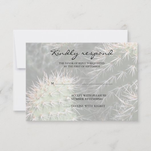 Cactus Wedding Response Card RSVP Karte (Vorderseite)