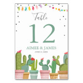 Cactus Wedding Rustic Fiesta Tischnummer Card (Vorderseite)