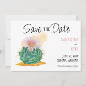 Cactus Wedding Save the Date Einladung (Vorderseite)