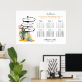 Cactus Wedding Seating Chart Poster (Heimbüro)