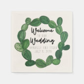 Cactus Wedding: Willkommen Serviette (Vorderseite)