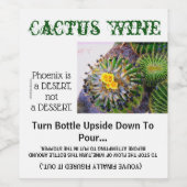 CACTUS WEIN....SCHALTFLÄCHE NACH OBEN NACH POUR... WEINETIKETT (Einzelnes Label)