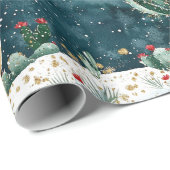 Cactus Western Cowboy Cowgirl Christmas Western Geschenkpapier (Rolleneckpunkt)