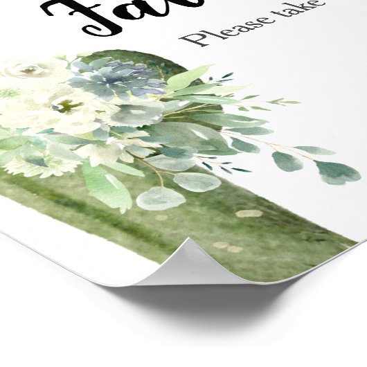 Cactus White Blume Baby Duwer Gefallen Zeichen Poster (Ecke)