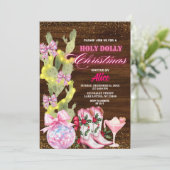 Cactus Wild West Pink Girl Christmas Party Einladung (Stehend Vorderseite)