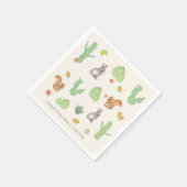 Cactus Woodland Pattern Baby Shower Paper Napkin Serviette (Ecke)