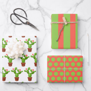 Cactus Wrapping Paper Set Geschenkpapier Set