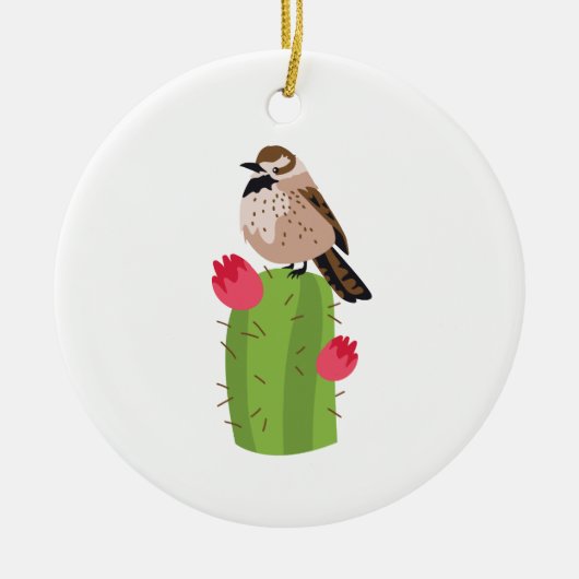 Cactus Wren Keramik Ornament (Vorne)
