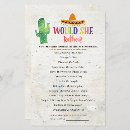 CACTUS würde eher Brautparty spielen (Vorne/Hinten)