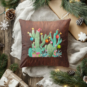 Cactus Wüsten-Feiertags-Weihnachten Südwesten West Kissen