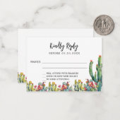 Cactus Wüstenflorals Hochzeitserlebnis UAWG Mitteilungskarte (Vorderseite/Rückseite Beispiel)