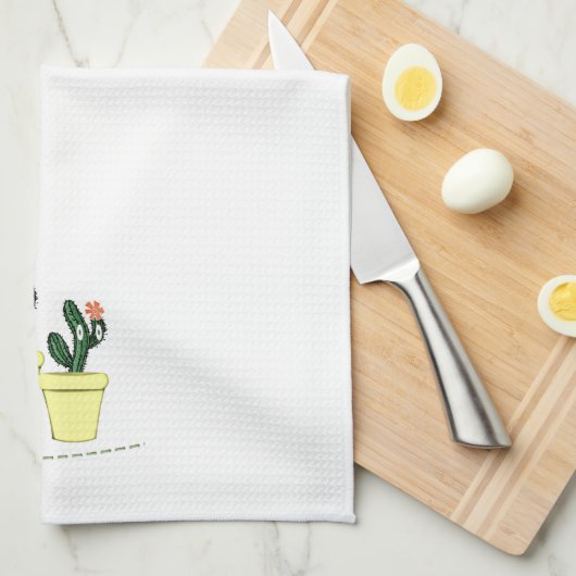 Cactus Yellow Kitchen Handtuch (Viertel Falte)