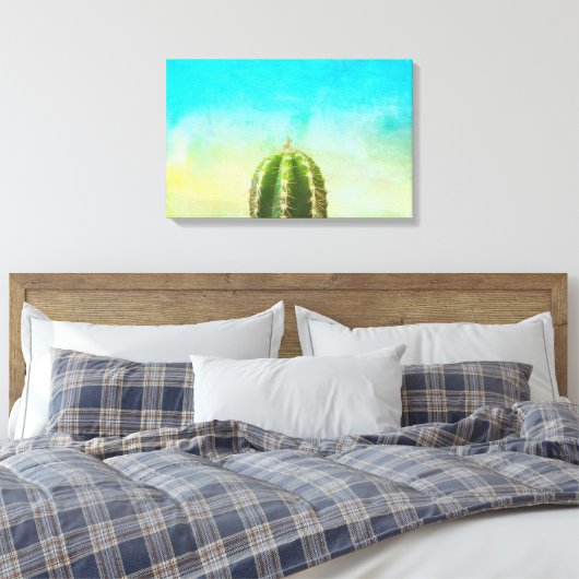 Cactus Zen Canvas Print Leinwanddruck (Insitu (Schlafzimmer))
