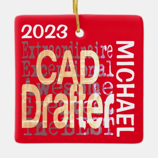 CAD Drafter Extraordinaire CUSTOM Keramikornament (Vorderseite)