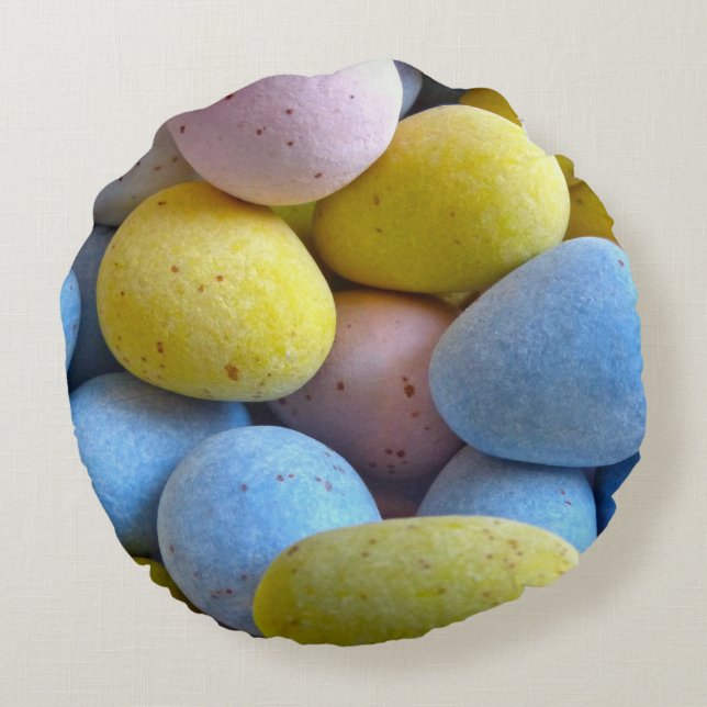 Cadbury Mini Eggs Rundes Kissen (Rückseite)