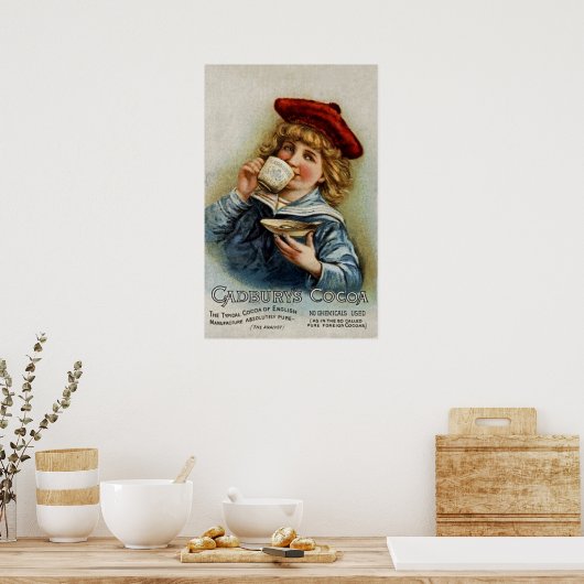 Cadbury's ~ Cocoa Drinking Chocolate ~ UK 1890 Poster (Küche)