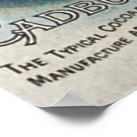 Cadbury's ~ Cocoa Drinking Chocolate ~ UK 1890 Poster (Ecke)