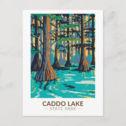 Caddo Lake Staat Park Texas Vintag Postkarte (Vorderseite)