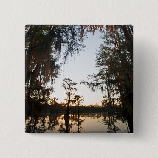 Caddo-See bei Sonnenaufgang Button (Vorderseite)