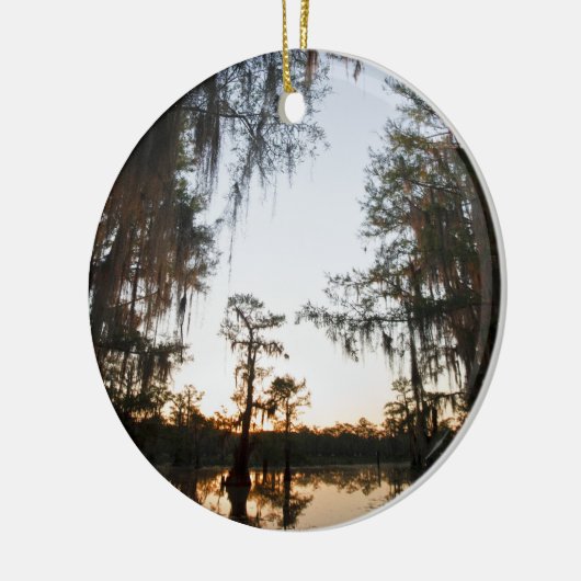 Caddo-See bei Sonnenaufgang Keramikornament (Links)