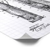 Caddy Bag 1905 Patent Art - Lined Peper Poster (Ecke)