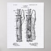 Caddy Bag 1905 Patent Art - Lined Peper Poster (Vorne)