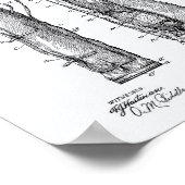 Caddy Bag 1905 Patent Art - Weißbuch Poster (Ecke)