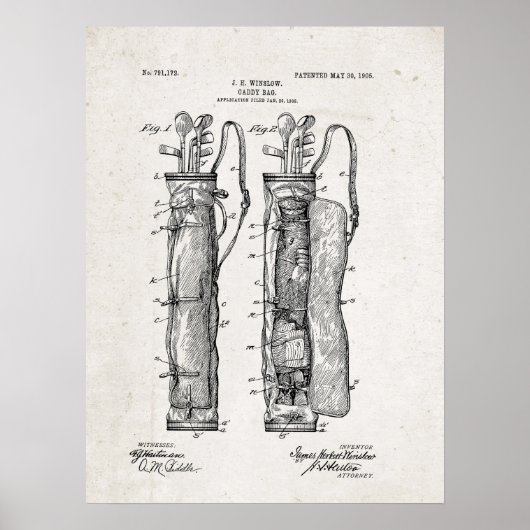 Caddy Bag Patent Print Poster (Vorne)