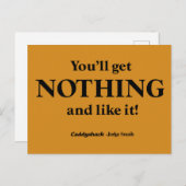 Caddyshack | Du wirst nichts bekommen und es mögen Postkarte (Vorne/Hinten)