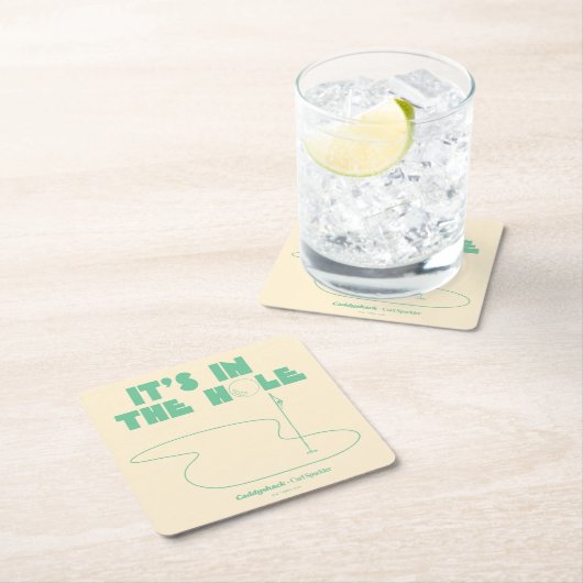 Caddyshack | Es ist im Loch Rechteckiger Pappuntersetzer (Vor Ort)