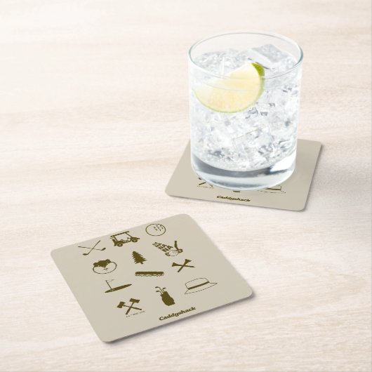 Caddyshack-Icons Rechteckiger Pappuntersetzer (Vor Ort)