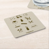 Caddyshack-Icons Rechteckiger Pappuntersetzer (angewinkelt)