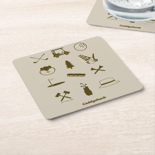 Caddyshack-Icons Rechteckiger Pappuntersetzer (angewinkelt)