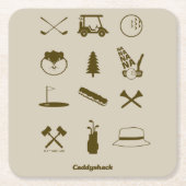 Caddyshack-Icons Rechteckiger Pappuntersetzer (Vorderseite)