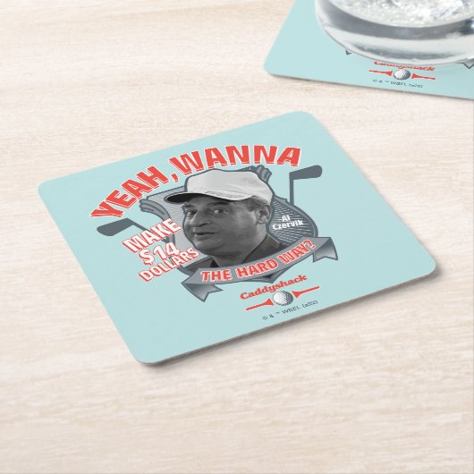 Caddyshack | Ja, will man 14 Dollar auf den harten Rechteckiger Pappuntersetzer (angewinkelt)