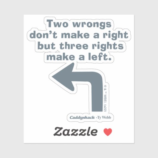 Caddyshack | Zwei Fehler machen kein Recht Aufkleber (Blatt)