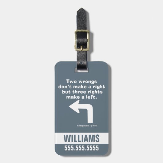 Caddyshack | Zwei Fehler machen kein Recht Gepäckanhänger (Vorderseite vertikal)